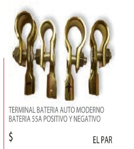 Terminal Batería Auto Moderno 55A | Pack Positivo y Negativo | Conexión Eficiente