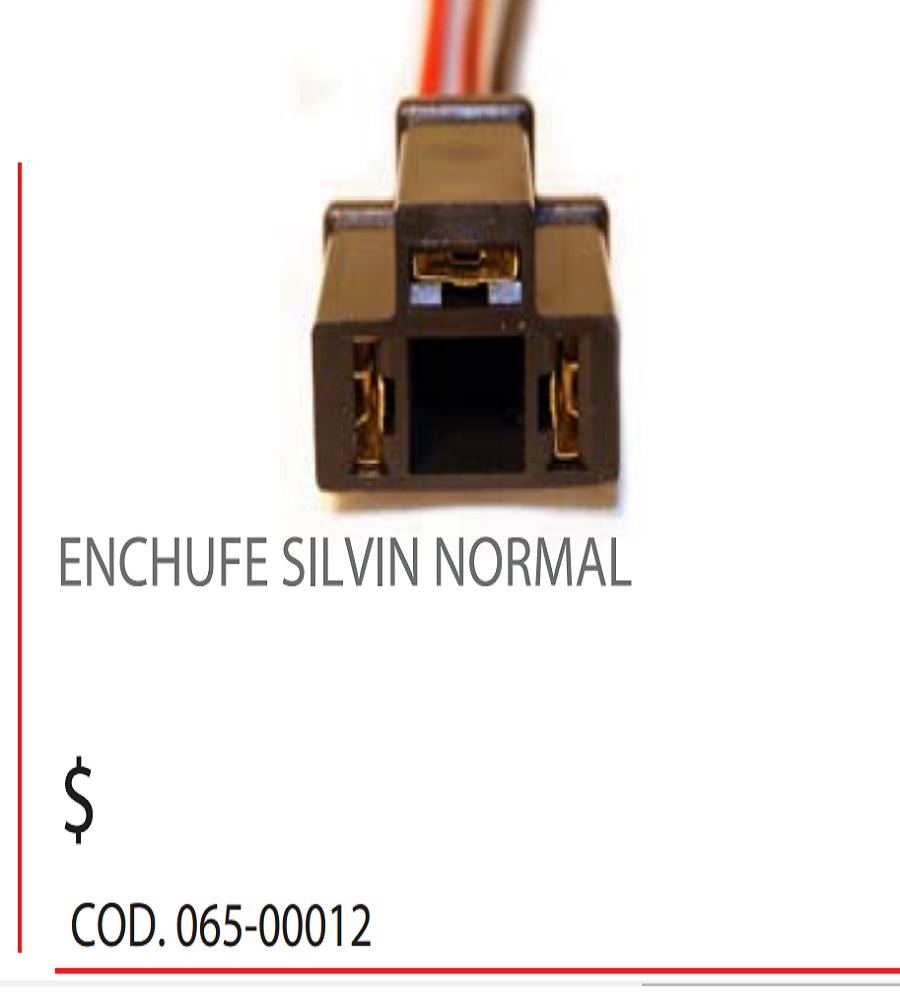 065-00012 Enchufe Silvin Normal Automotriz – Conector para Faros / Luces – Repuesto Eléctrico para Vehículos