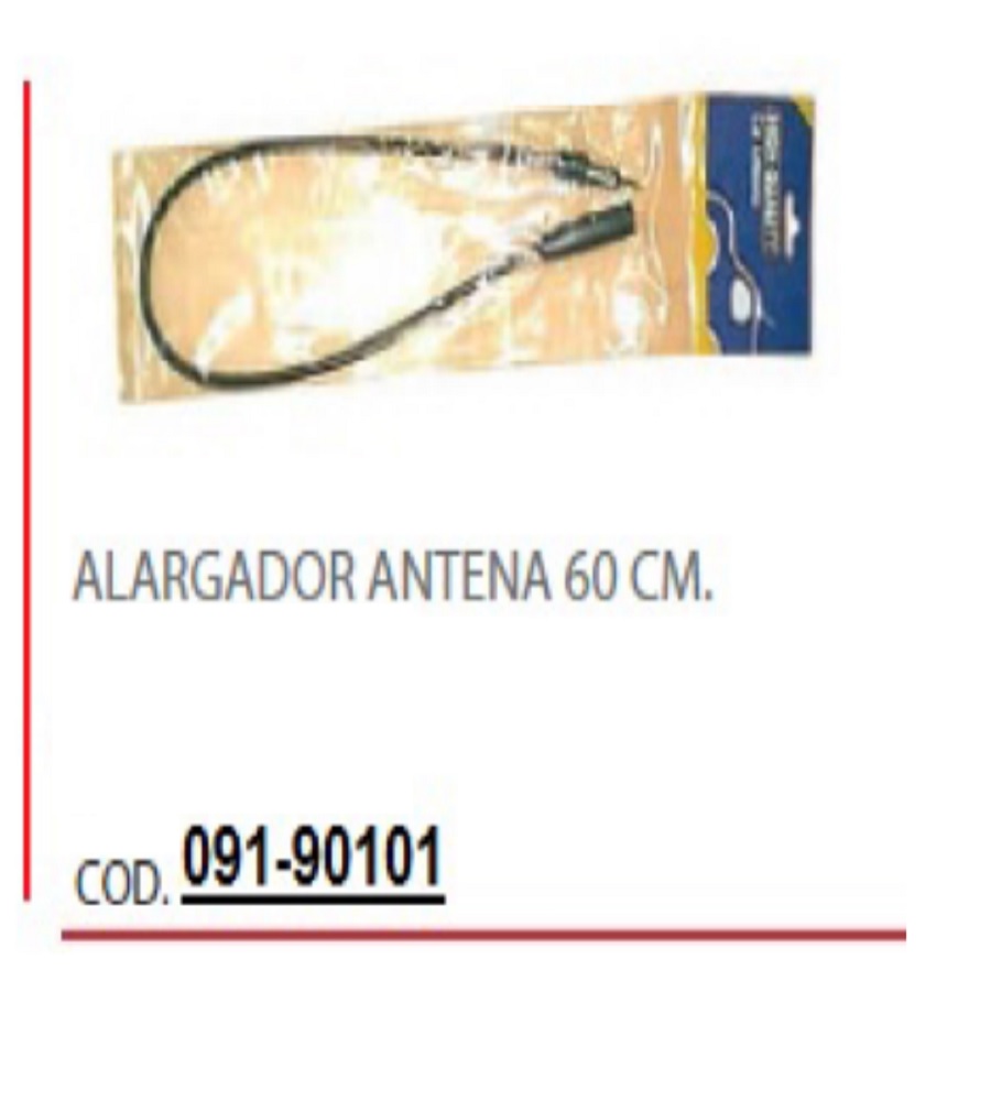 091-90101 Alargador de Antena para Vehículo Universal 60 cm | Códigos 091-72208 y 091-90101 | Mejora la Señal de Radio