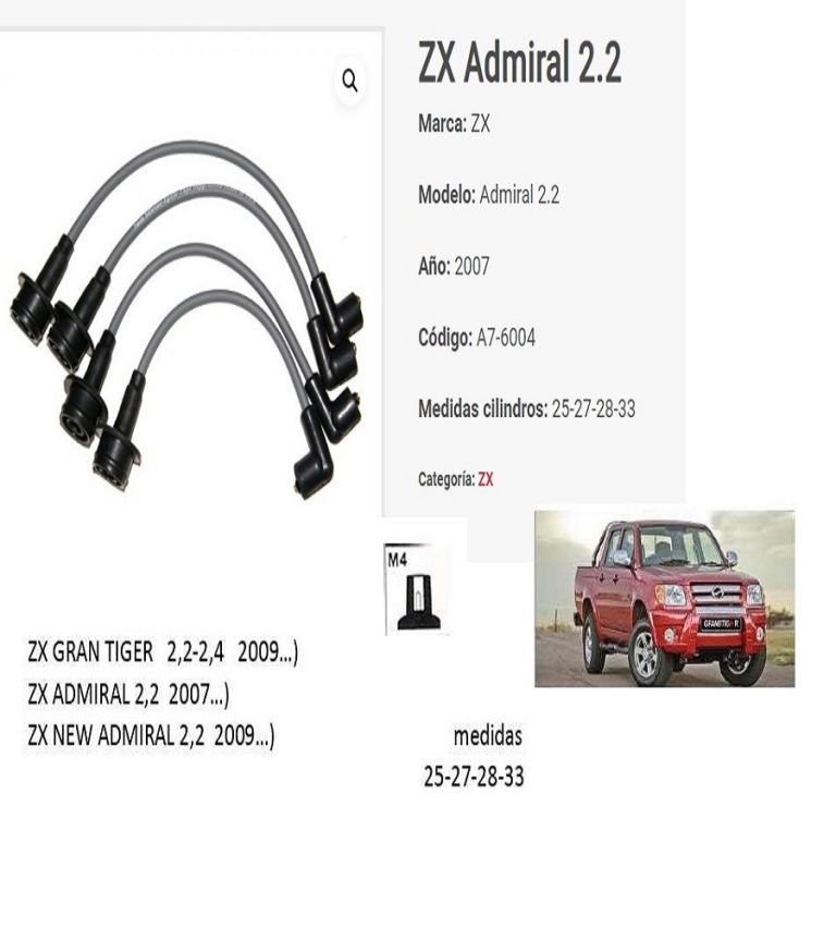 cable de bujias ZX admiral 2.2