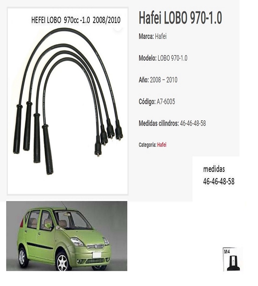 A7-6005 cable de bujias hafei lobo 970