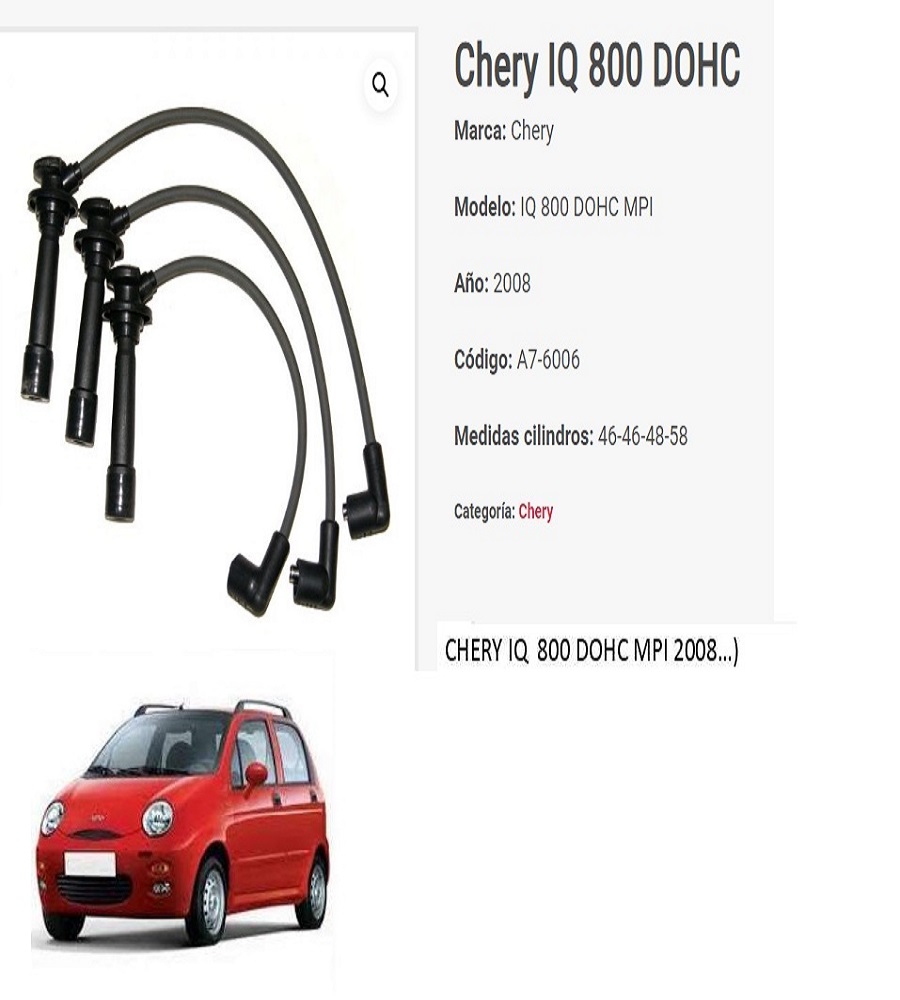 A7-6006 cable de bujias chery IQ 800