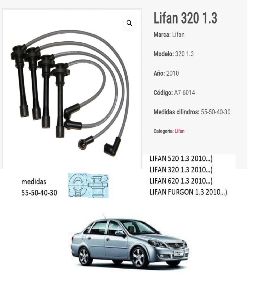 A7-6014 cable de bujias lifan 320