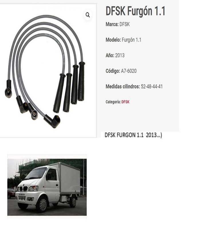 cable de bujias DFSK furgon 1.1