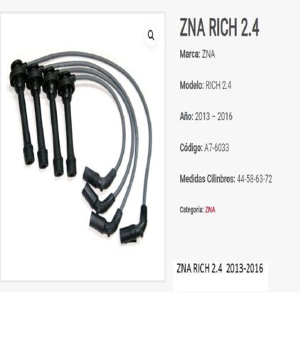 JUEGO CABLE DE BUJÍAS ZNA RICH 2.4 2013-2016