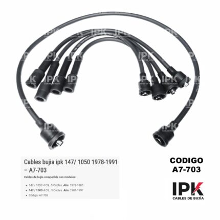 JUEGO DE CABLES DE BUJÍAS FIAT 147/1050