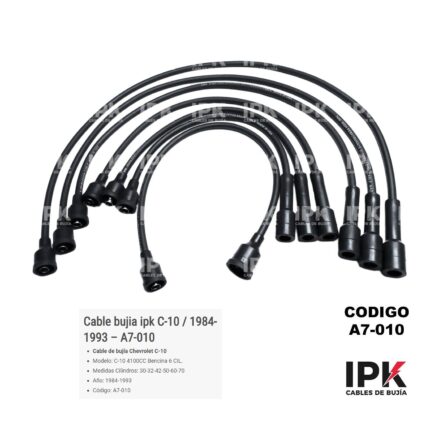 Juego de Cables de Bujías Chevrolet C-10 4100cc | Medidas 30-32-42-50-60-70 | Ensamblado en Chile