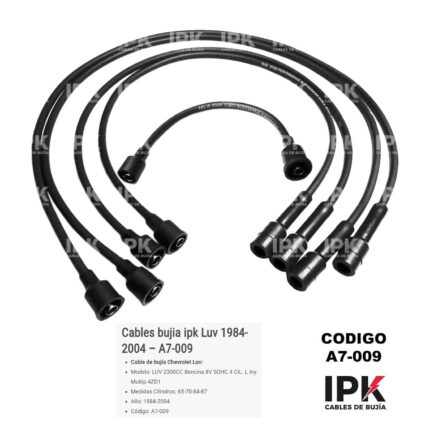 Cables Bujía IPK Chevrolet LUV 2.3 Bobina Corta