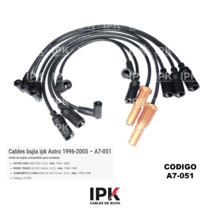 JUEGO DE CABLE DE BUJÍAS CHEVROLET ASTRO VAN WORK TRACK