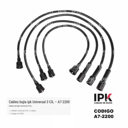 JUEGO DE CABLE DE BUJÍAS UNIVERSAL 3 CILINDROS