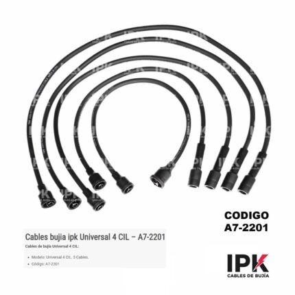 JUEGO DE CABLE DE BUJÍAS UNIVERSAL 4 CILINDROS