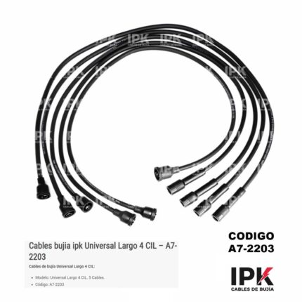 JUEGO DE CABLE DE BUJÍAS UNIVERSAL 4 CILINDROS LARGO