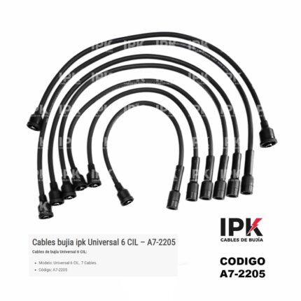 JUEGO CABLE DE BUJÍAS UNIVERSAL 6 CILINDROS