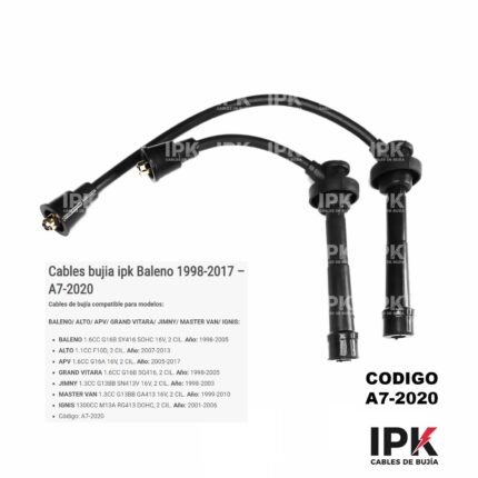 Juego de 2 cables de bujía IPK universal para Suzuki Baleno Alto Gran Vitara Jimmy Master Van Ignis APV