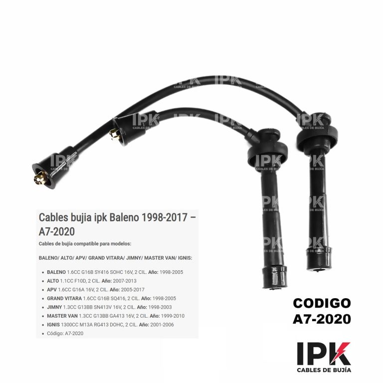 Juego de 2 cables de bujía IPK universal para Suzuki Baleno Alto Gran Vitara Jimmy Master Van Ignis APV