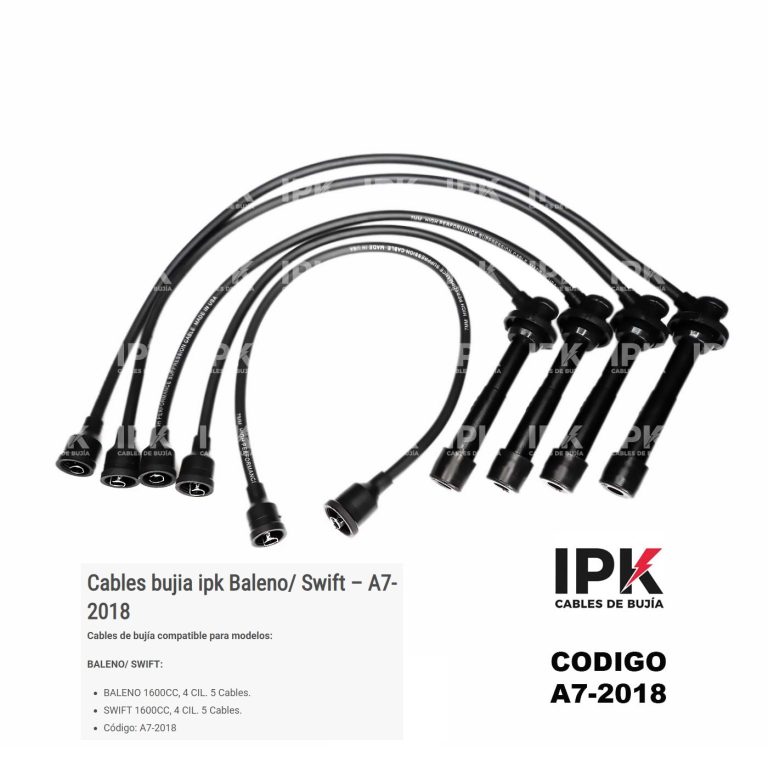 Juego de cables de bujía IPK A7-2018 para Suzuki Baleno 1.6 1995-1997 4 cables + cable DIN