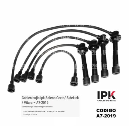 Juego de cables de bujía IPK A7-2019 4+1 para Suzuki Baleno Sidekick Vitara