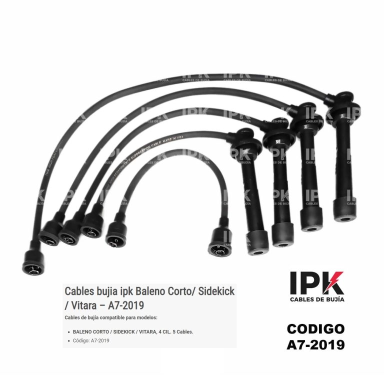 Juego de cables de bujía IPK A7-2019 4+1 para Suzuki Baleno Sidekick Vitara