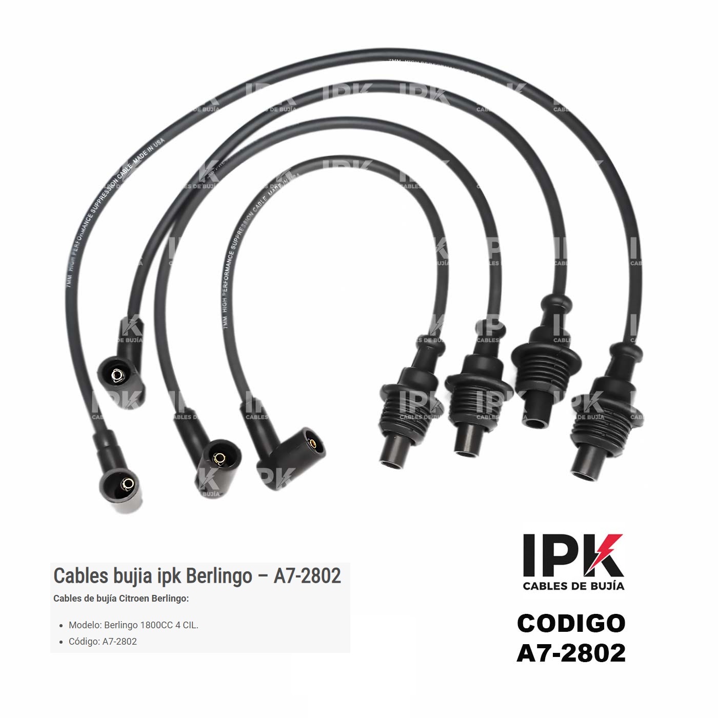 CABLE-DE-BUJIA-BERLINGO-1.8-A7-2802 JUEGO DE CABLE DE BUJÍAS CITROËN BERLINGO 1.8