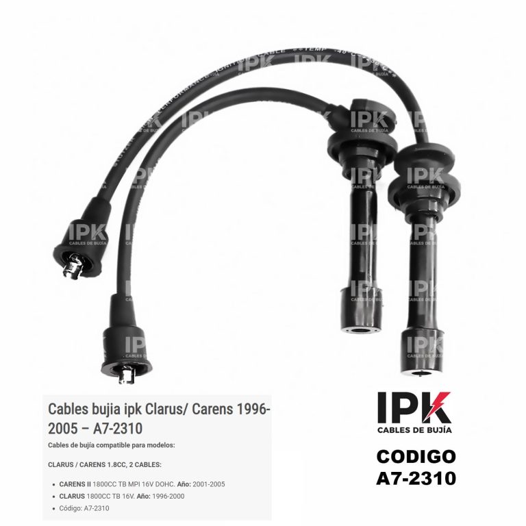 Juego Cables de Bujías Kia CLARUS / CARENS 1.8 2 CABLES / CARENS II 1800 TB MPI 16V DOHC / CLARUS 1800 TB 16V