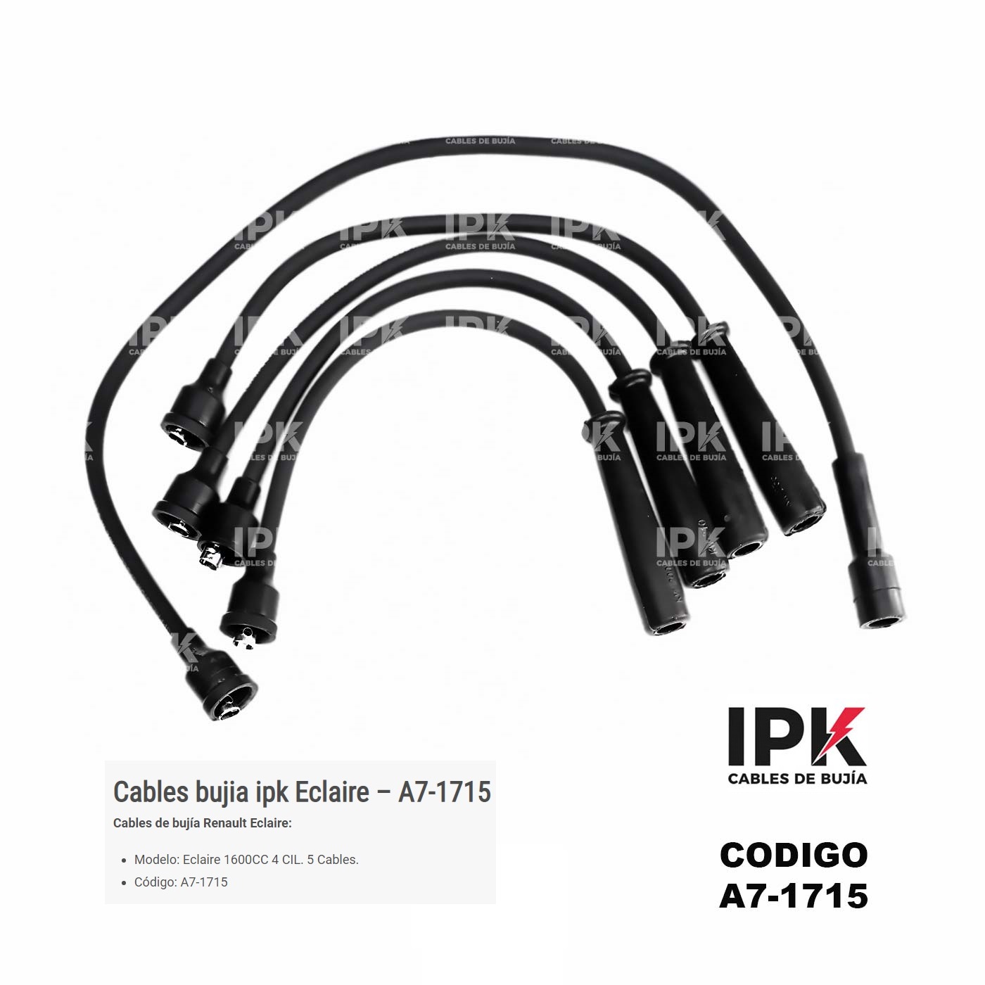 CABLE-DE-BUJIA-ECLAIRE-1.6-A7-1715 Juego Cables de Bujías Renault ECLAIRE 1.6