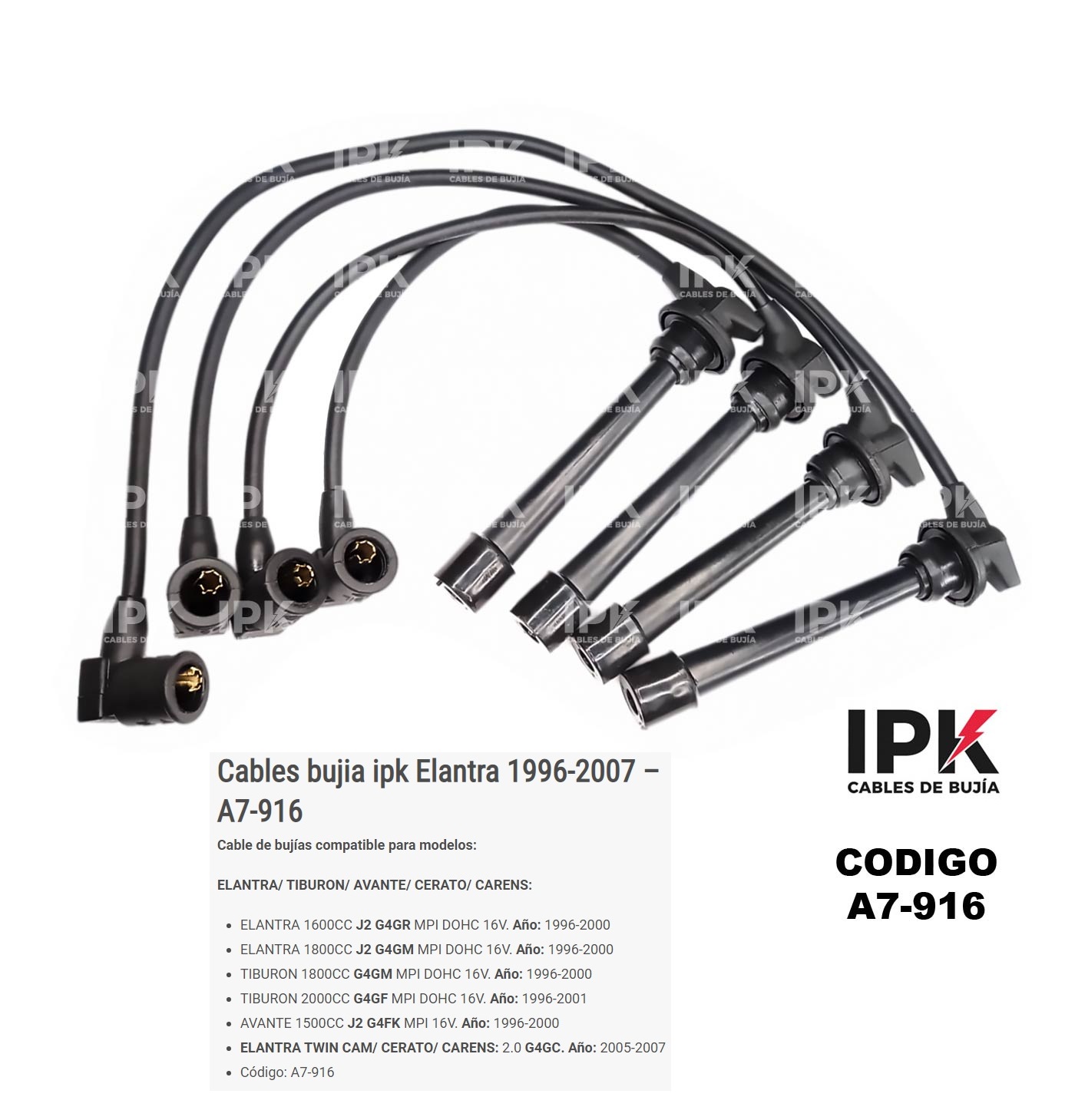 CABLE-DE-BUJIA-ELANTRA-1600-CC-J2-G4CR-MPI-COHC-16V-A7-916