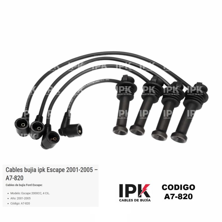 Juego de Cables de Bujías Ford Escape 2001-2005 | Código A7-820 | Motor 2000cc