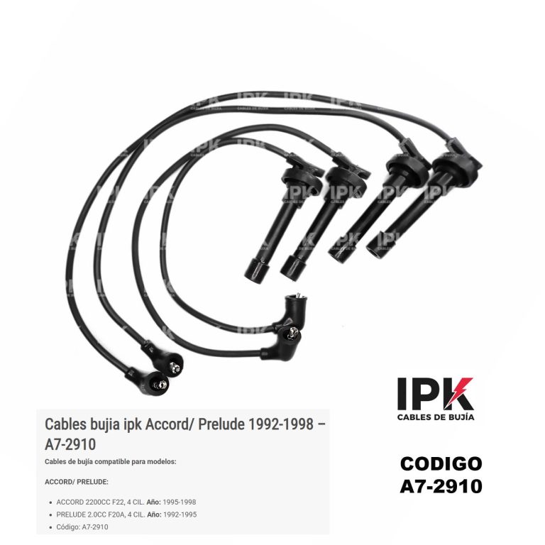 JUEGO CABLE DE BUJÍA HONDA ACCORD F22 95-98 2200CC/ PRELUDE 2,0 92-95 F20A
