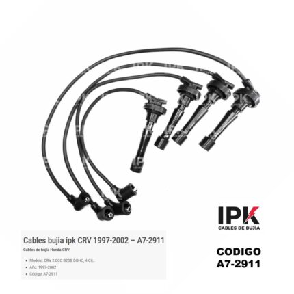 Cables de bujías IPK A7-2911 para Honda CRV 2.0 B20B DOHC 1997-2002 - Repuestos Cañas