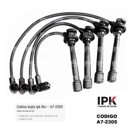 Juego Cables de Bujías KIA RIO 1.5 / 1.3 TWIN CAM DOCH/ RIO 2 1,5/ SPECTRA 1,6