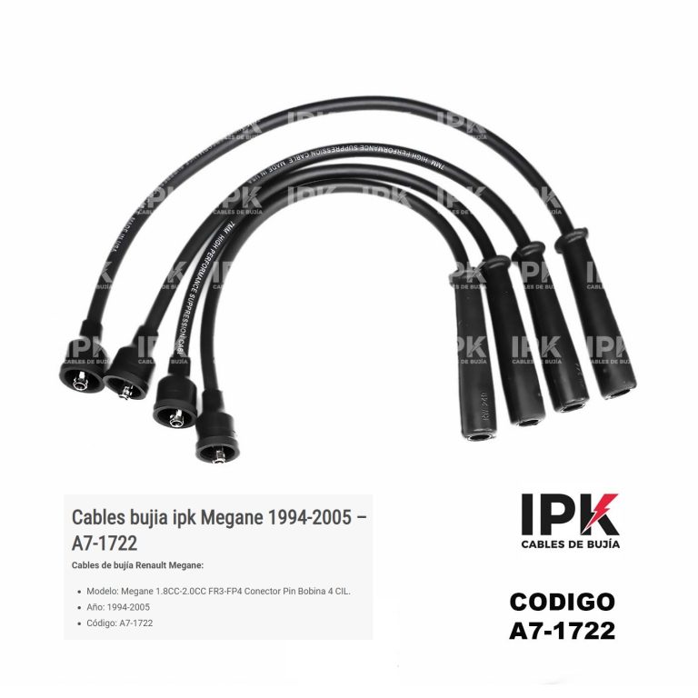 Juego Cables de Bujías Renault Megane 1.8-2.0 FR3-FP4 CONECTOR PIN BOBINA