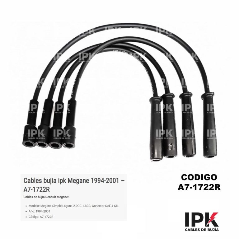 Juego Cables de Bujías Renault Megane 1.8-2.0 FR3-FP4 CONECTOR PIN BOBINA