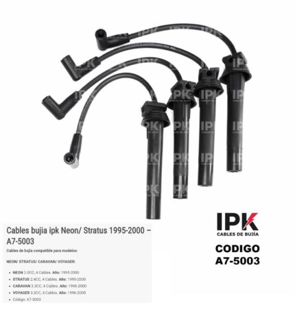 JUEGO DE CABLE DE BUJÍA CHRYSLER NEON 2.0-STRATUS 2.4 /CARAVAN VOYAGER 3.3