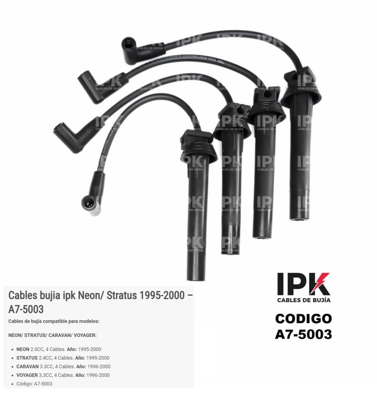 JUEGO DE CABLE DE BUJÍA CHRYSLER NEON 2.0-STRATUS 2.4 /CARAVAN VOYAGER 3.3