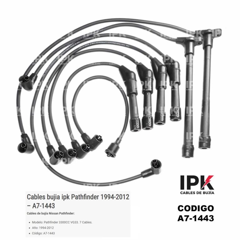 Juego cables bujía IPK Nissan Pathfinder 3.3L VG33 código A7-1443 7 cables 1994-2012 sistema encendido