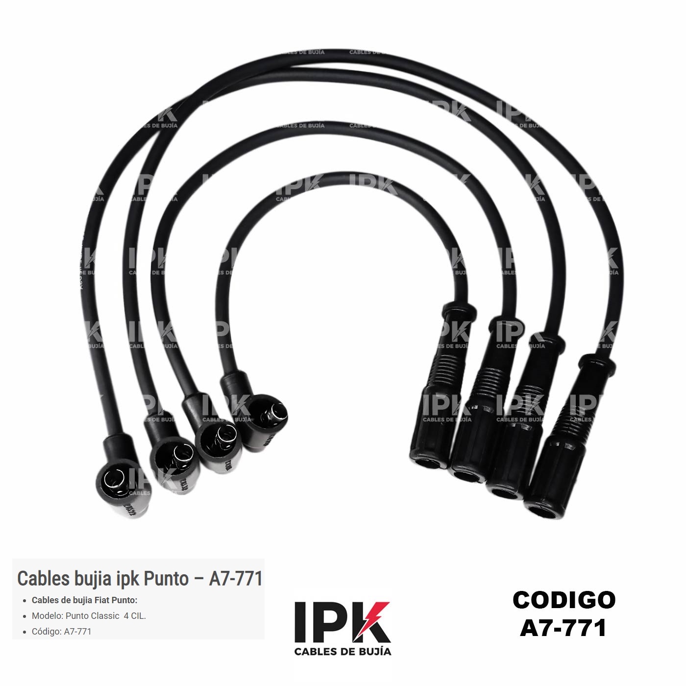CABLE-DE-BUJIA-PUNTO-CLASSI-A7-771 JUEGO DE CABLE DE BUJÍAS FIAT 132