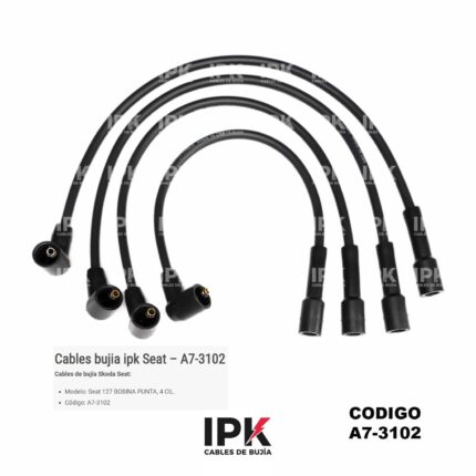 Juego de Cables de Bujías IPK para Skoda Seat 127 Bobina Punta