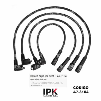 Juego de Cables de Bujías IPK para Skoda  Seat 1,5 4 CILINDROS BOBINA NORMAL