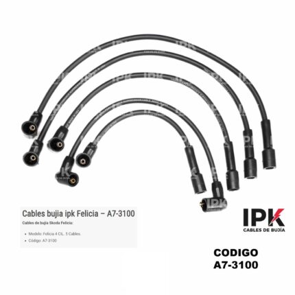 Cables de bujías IPK A7-3100 para Skoda Felicia - Repuestos Cañas