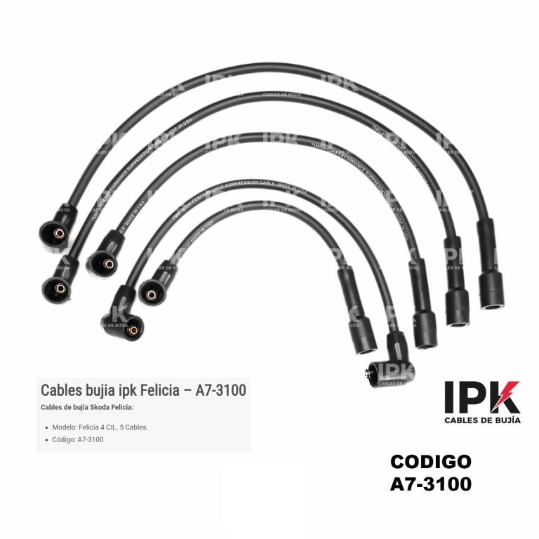 Cables de bujías IPK A7-3100 para Skoda Felicia - Repuestos Cañas