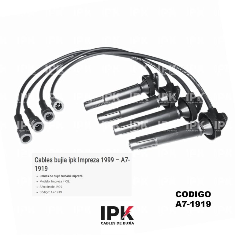 Juego cables de bujías IPK A7-1919 para Subaru Impreza 1999-2003 y posteriores tecnología wire wound